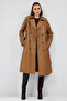 Natalia Women's Brown Leather Trench Coat 24Wgd5247U4 - 7