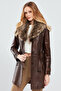 Rhoda Women's Brown Fur Leather Trench Coat 20Wge5886Nc
