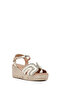 Women's Cream Ankle Buckle Wedge Heeled Espadrille Sandals 26Sfe401014 - 8