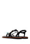 Women's Black Flip-Flop Sandals with Stones 26Sfe481218 - 6