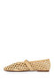 Women's Beige Studded Suede Leather Ballerinas 26Pfd552010 - 3