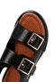 Women's Black Double Buckle Sandals 25Sfe 480518 - 7