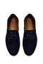 Men's Navy Blue Lace-Up Suede Leather Casual Shoes 26Sfd610510 - 4
