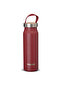 Klunken Vacuum Bottle 0.5L - Ox Red Stainless Steel 18/8 Double-Wall Vacuum Insulated Bottle – Cork Screw Lid with Webbing Strap, Slim Kånken-Compatible Design, Leak-Resistant Hot & Cold Drink Flask