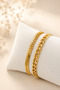 Gold Color Fish Scale Detailed Stylish Design 2 Piece Bracelet - 3