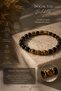 Tibetan Agate - Onyx - Hematite Natural Stone Design Bracelet (Nazar-Courage-Stress-Positive Energy) - 2