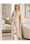 Women's Buttoned Satin Fabric Patterned Summer Pajama Set 88-138 88-138