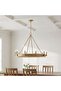 Bermas 10-light E14 Corn Leaf Rope Chandelier 102x79cm - Natural/brass