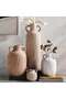Miu Stoneware Vase With Two Handle 20.5x19x59cm - Light Brown - 4