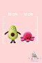 Cute Sleeping Companion Avocado and Mod Octopus Plush Toy Pillow Plush Pillow - 3