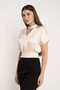 Solid Front Button Blouse with Short Sleeves - 2
