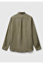 Men's Khaki 100% Linen Shirt - 4