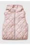 Girl's rose chest logo baklava pattern hooded quilted vest