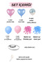 Baby Shower Gender Reveal Party |   Pink Blue Confetti Balloon Set Heart Foil |   Helium Compatible Party Bouquet - 2