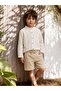 Hakim Collar Striped Shirt for 2-5 Years Old - Brown