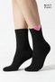 Women's Cotton Heart 4 Pairs Short Socks Black - 5