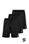 3-Pack Men's Sports Shorts - Slim Fit Training & Fitness Shorts (Black)