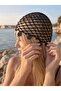Women's Handmade Mesh Knitted Beaded/Sequined Bandana Beanie Hat - 2