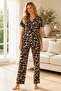 Women's Mi̇lan Leopard Patterned Buttoned Pajama Set - 2