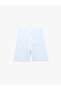 Striped Regular Fit Summer Shorts with Pockets and Lace-Up Waist - 4