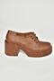 T996154009 Tan Thick Heeled Lace-Up Women's Shoes - 7