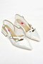 S820393208 White Patent Leather Low Heeled Women's Shoes - 8