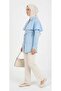 Women's Stylish Tunic Shirt with Cape Collar and Button Detail - 7