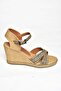 S241414004 Black Fabric Glitter Wedge Heeled Women's Shoes - 7