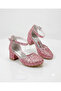 Girls' Pink Square Comfortable Heeled Stylish Formal Shoes - 5