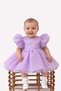 Lilac Karolin Cotton Satin Baby Girl Kids Romper Pantyhose Evening Dress