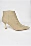 N282102102 Beige Suede Thin Heeled Pointed Toe Women's Boots - 7