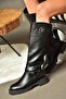 R518296309 Black Zippered Women's Boots - 3