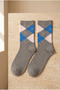 Children's Plaid Patterned Socks Gray Melange - 3