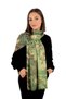Green Almond Flower Pattern Winter Shawl - 2