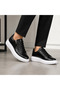 Black Men's Shoes with Zipper and Laces - Practical Wear Comfortable Smart Casual Daily Sneaker Kb 309 - 2