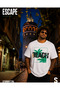 Men's Large Size Crew Neck T-Shirt Beach 26141 White - 3