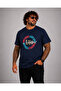 Men's Large Size Crew Neck T-Shirt Beautiful 26152 Navy Blue