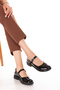 Genuine Leather Daily Classic Loafer Ballet Shoes Alb.406 Black Patent Leather - 3