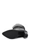 Women's Black Pointed Toe Thick Heeled Genuine Leather Boots - 6