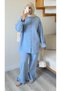 Women's Cuff Detailed Linen Long Shirt Pants Set