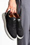Genuine Leather Men's Sneaker Shoes Black Perforated Breathable Casual Comfortable Sports Shoes Lucca - 3