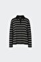 Black Monroe Striped Polo Neck T-Shirt - 4