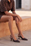 Women's Stiletto Pointed Toe Open Back Staple Detailed Classic Heeled Shoes Timon Brown - 4
