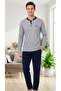 Men's Long Sleeve Pajama Set Casual Home Wear Stylish and Comfortable 19-01