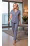 Women's Summer Striped Ladybug Viscose Buttoned Pajama Set |   Stylish Model 780-120 - 5
