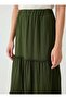 Gather Detailed Elastic Waist Skirt - Khaki - Benin - 5