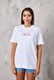Nirvana Written Angel Design Printed White Women's Oversize T-Shirt - 7