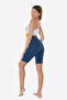 Women's Navy Blue Combed Modal High Waist Sports Biker Leggings 1911 - 6