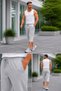 Men's Gray Long Capri Combed Cotton Shorts & Bermuda Summer Cotton Slim Fit - 5