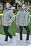 Girl's Hooded Pocket Waterproof Nova Fabric Winter Coat Km4011 - 6